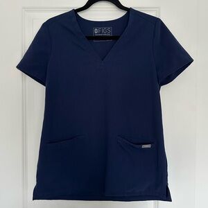 Figs Navy Blue Scrub Top